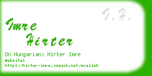imre hirter business card